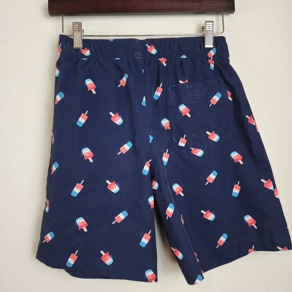 Abercrombie Kids Navy Ice Pop Print Swim Shorts Size 13/14 Back Pocket